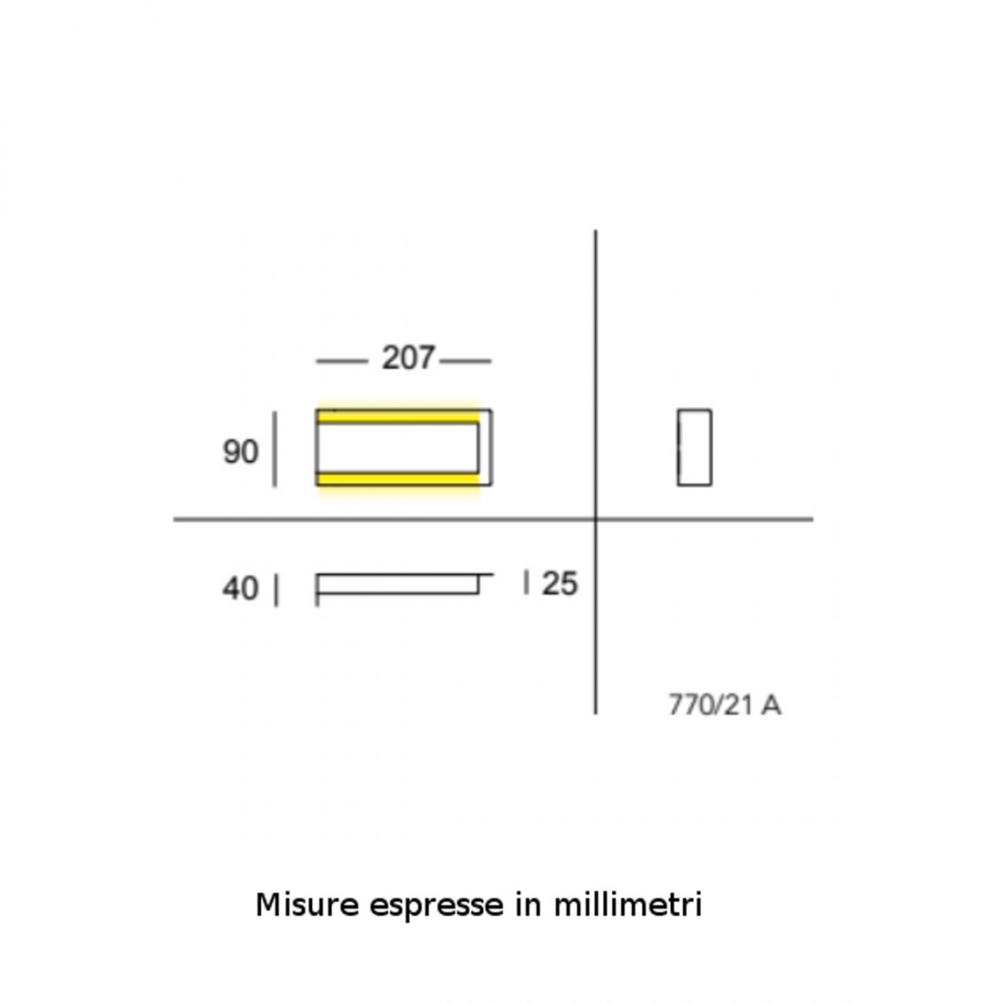 Applique murale moderne Cattaneo éclairage ABBRACCIO 770 21A LED