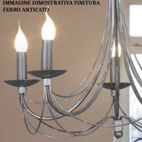 Sospensione LM-3441 10 E14 LED lampadario classico multiluce metallo interno