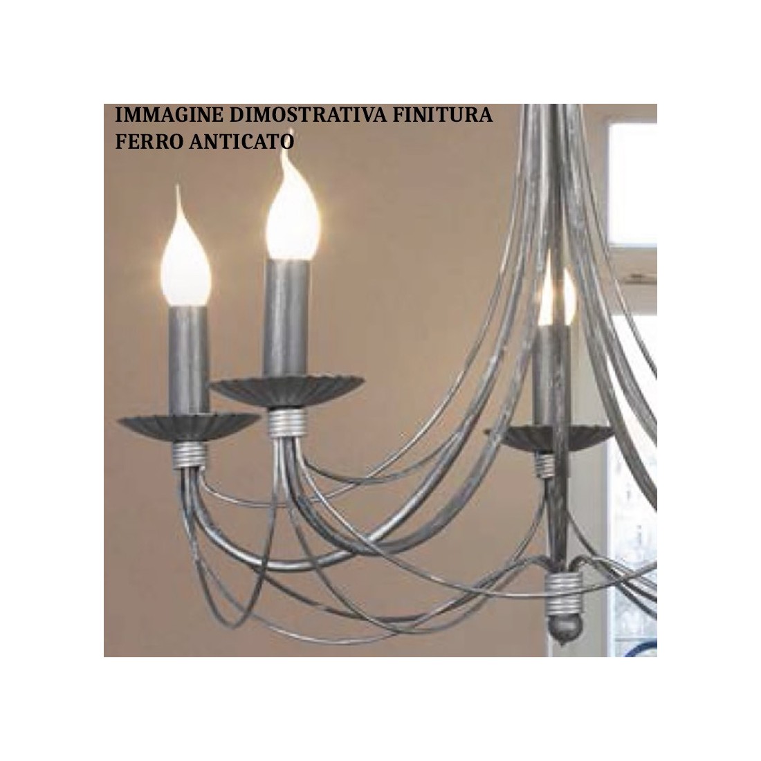 Sospensione LM-3441 10 E14 LED lampadario classico multiluce metallo interno