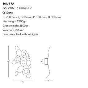 Applique MICKEY 861 4PA Cattaneo illuminazione