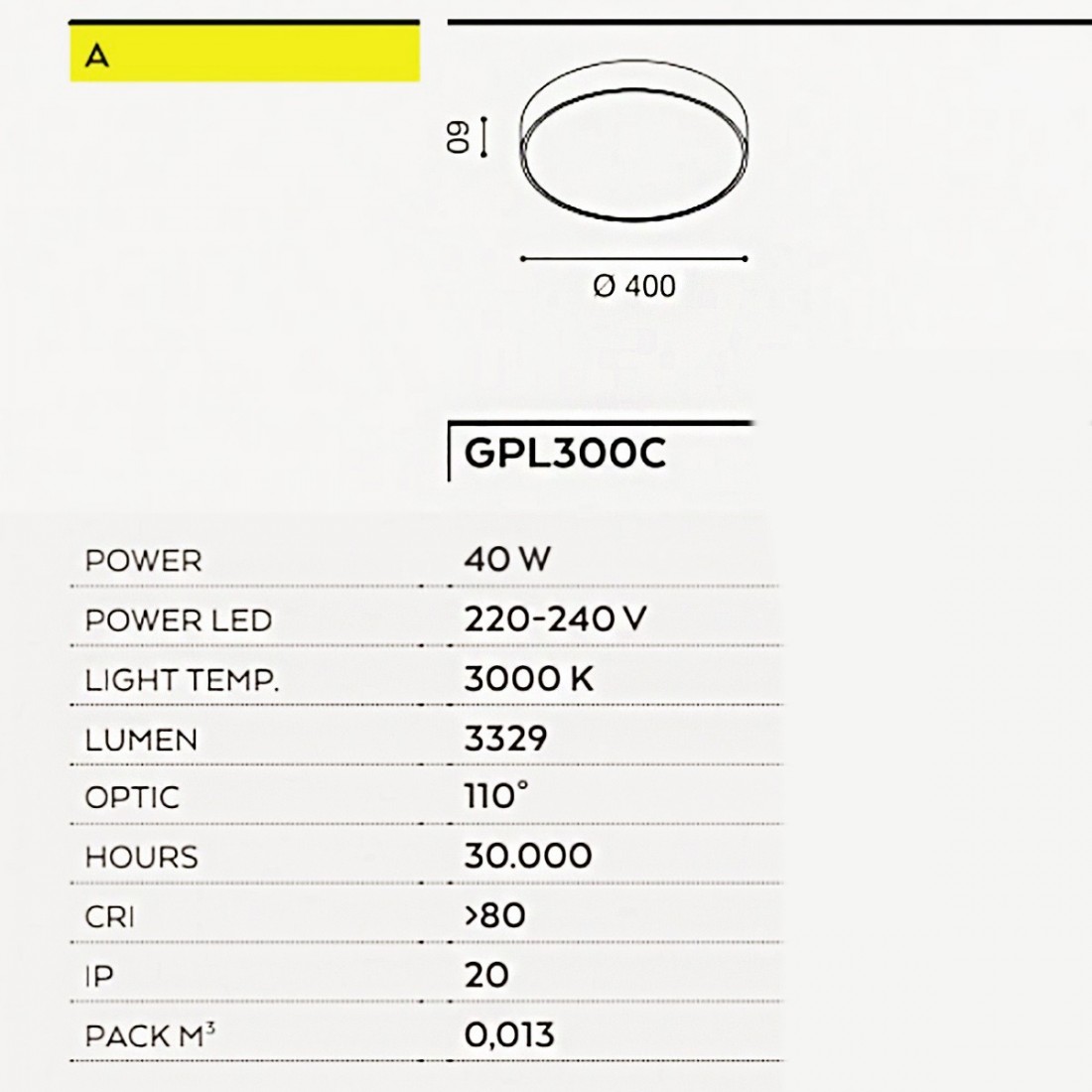 Plafoniera tonda Gea Led GPL300