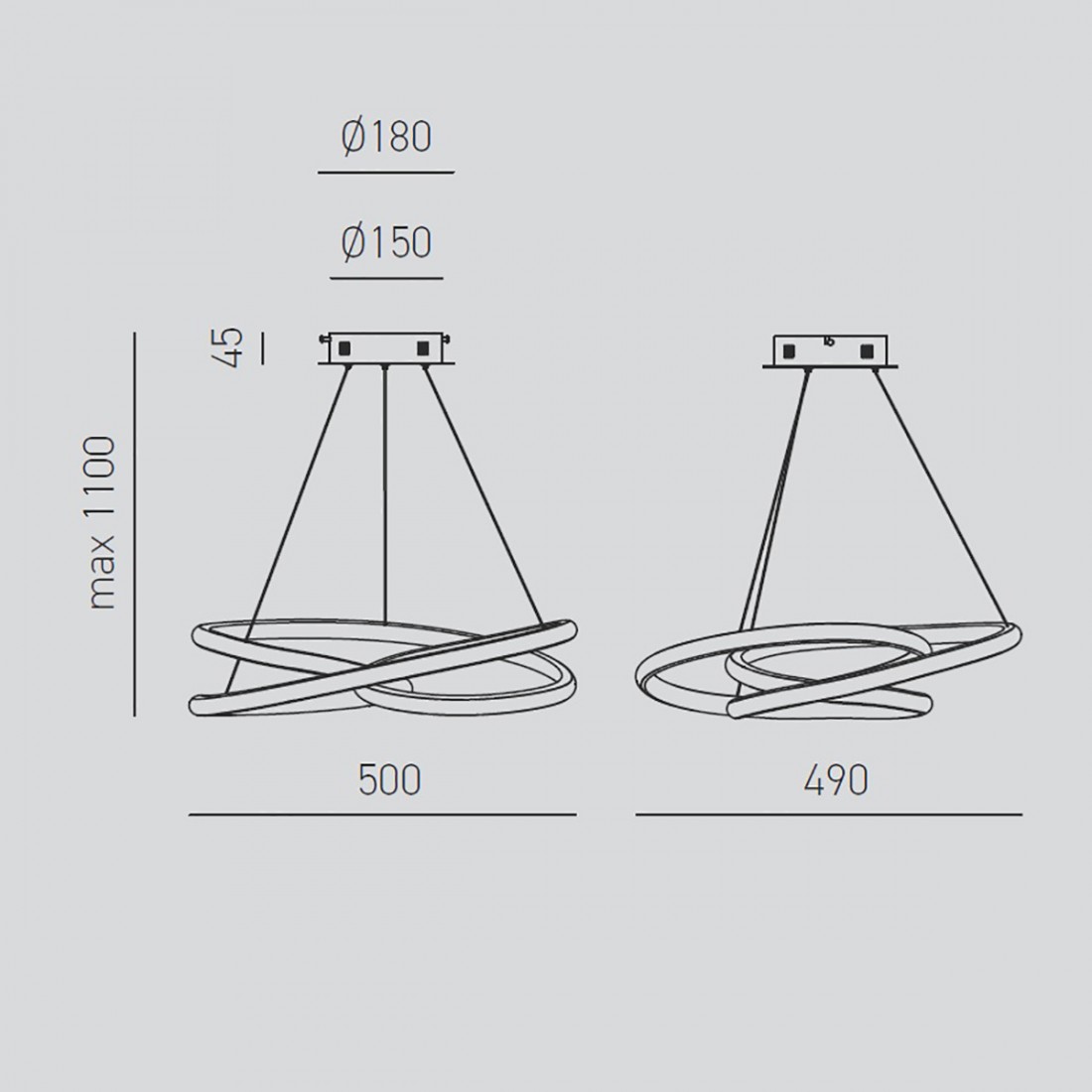 Gea Luce DIVA SP B lámpara de araña LED moderna