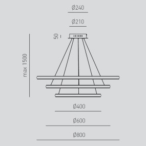 Lámpara de araña moderna Gea Luce IOLE S3 B 62W LED