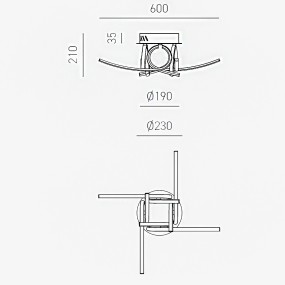 Plafonnier moderne Gea Luce TOSCA P4 3000°K 60W LED