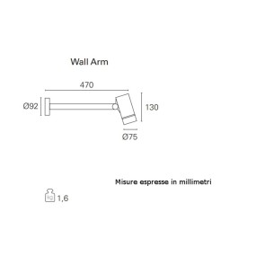 Applique murale moderne PAN International SHOOT EST754 WALL ARM LED