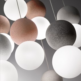 Moderner Kronleuchter Gea Luce SFERA S10 aus Glas und Beton