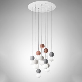 Lampadario moderno Gea Luce SFERA S10 vetro e cemento