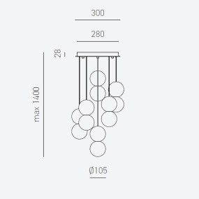 Lustre moderne Gea Luce SFERA S6