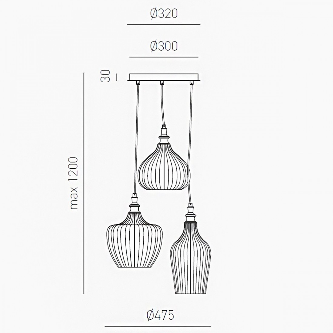 Gea Luce CLEOFE S3 moderner Kronleuchter aus weißem Glas