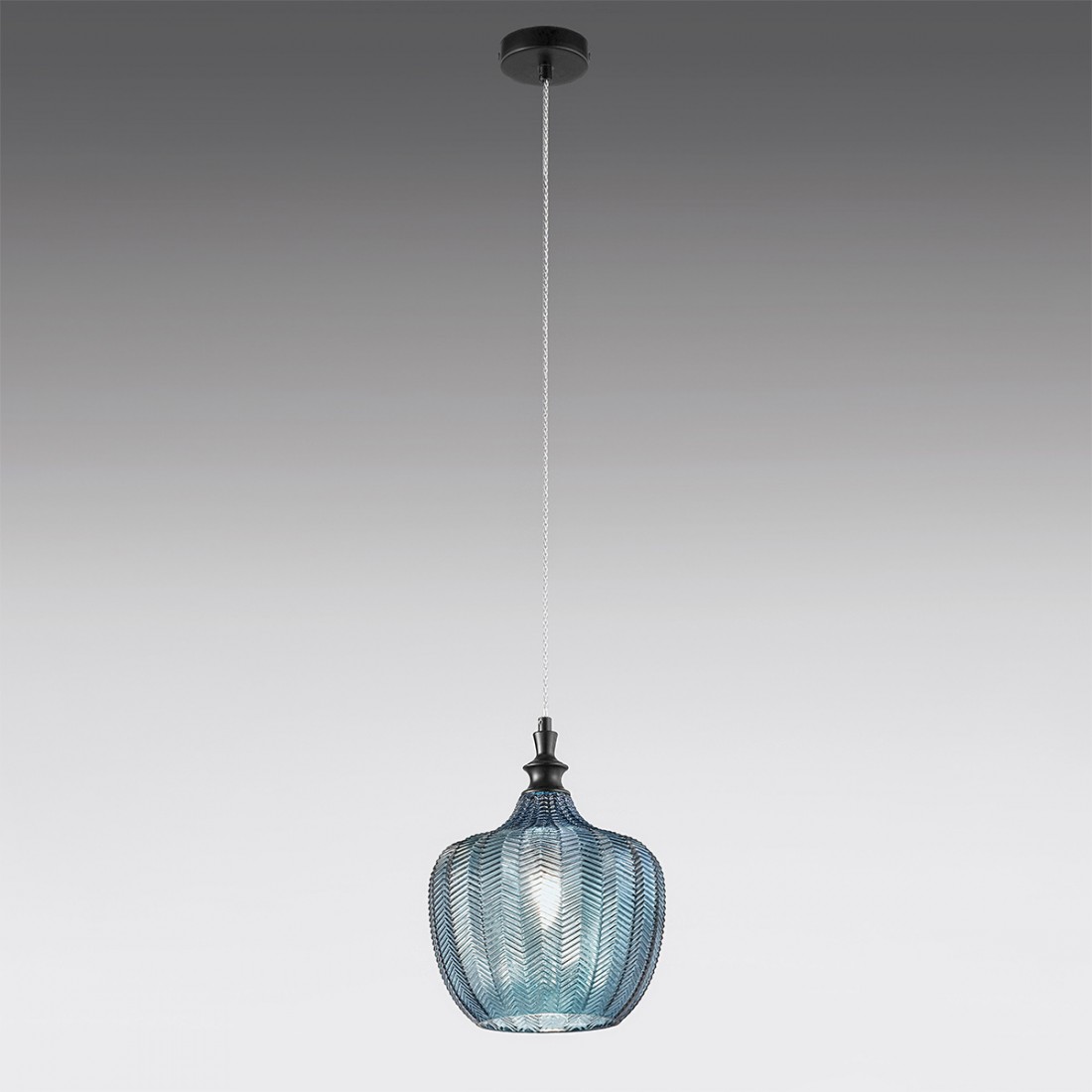 Lustre moderne Gea Luce CLEOFE S10 E27 LED verre cobalt