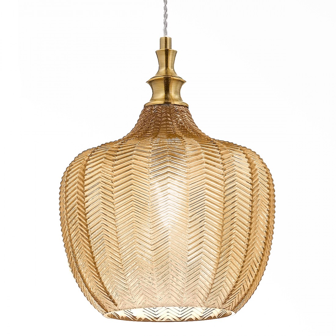 Lustre classique Gea Luce CLEOFE S10 E27 LED verre ambré