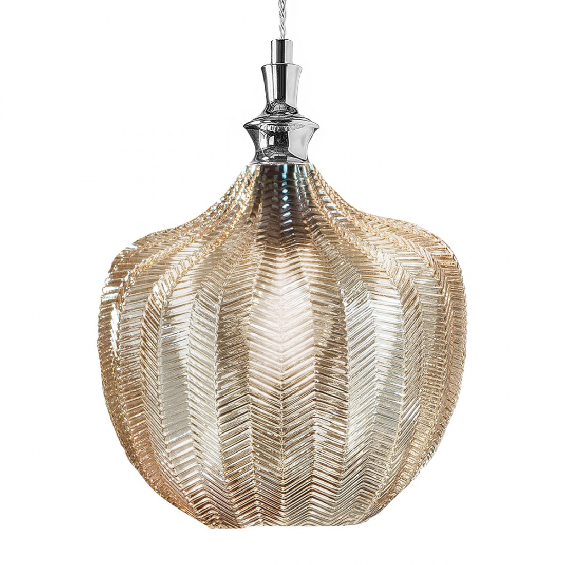 Lustre classique Gea Luce CLEOFE S10 E27 LED verre ocre