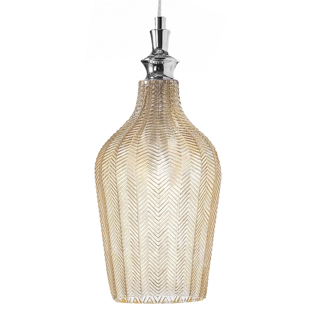 Lampadario classico Gea Luce CLEOFE S12 vetro ocra