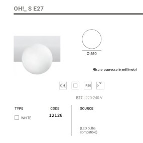 Plafoniera OH S E27 Linea Light Group