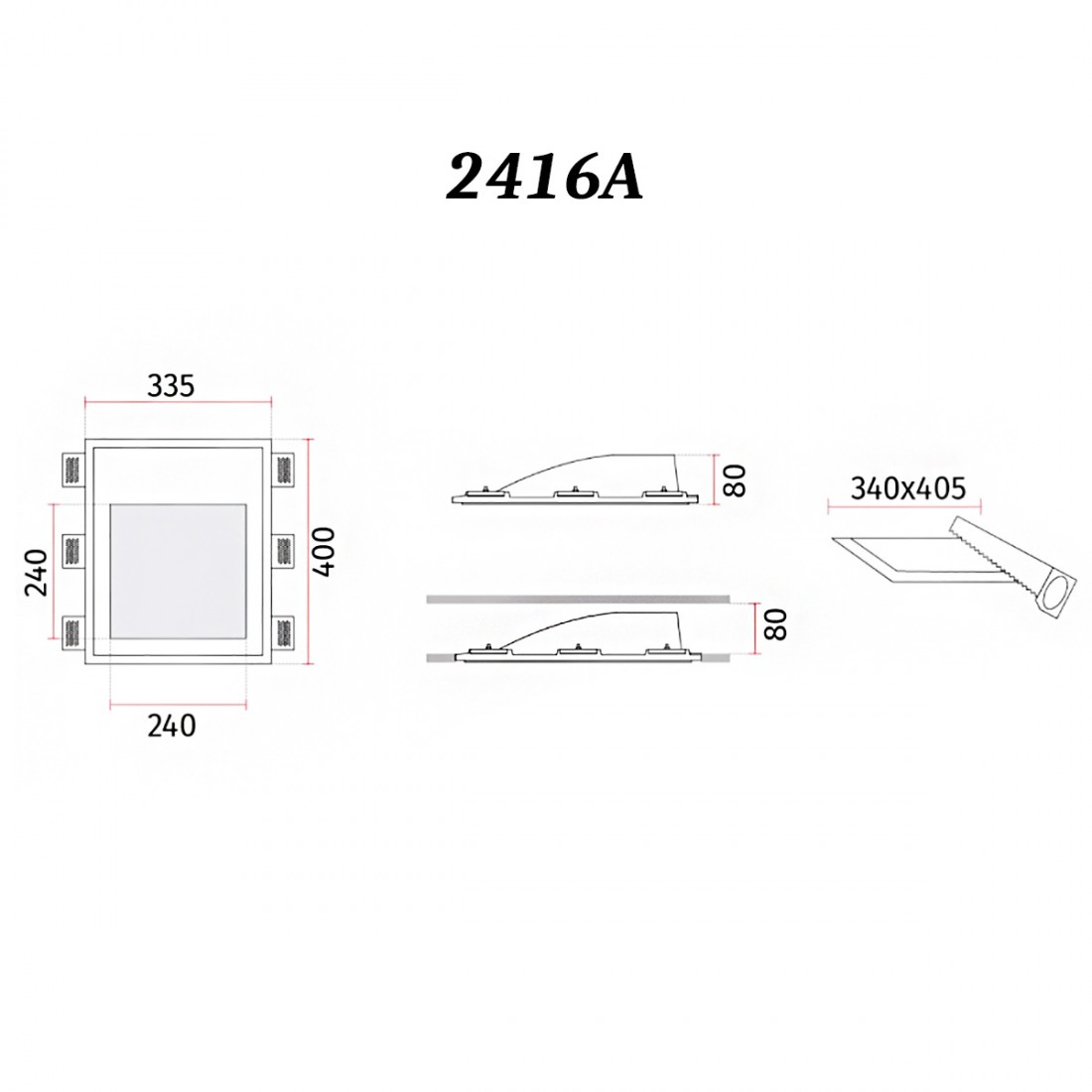 Profil d'encastrement 9010 Belfiore P003B pour plaque de plâtre pour bande  led.