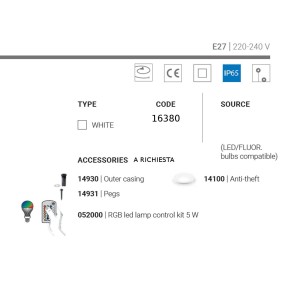 Lampada terra OHPS FL65 E27 16380 Linea Light Group