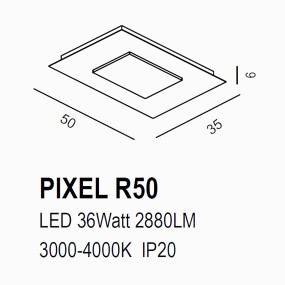 Plafoniera classica Promoingross PIXEL R50 RU LED switch