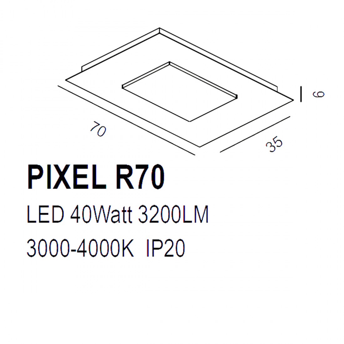 Plafoniera Promoingross PIXEL R70