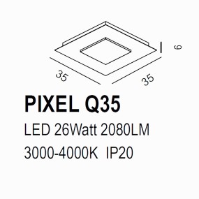 Promoingross plafón moderno PIXEL Q35 SF LED interruptor pan de plata