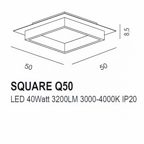 Promoingross SQUARE Q65 Schalter LED Deckenleuchte