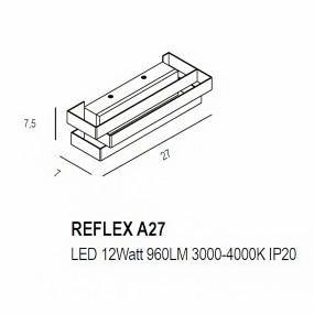 Promoingross murale moderne LED Promoingross REFLEX A27 WH NE