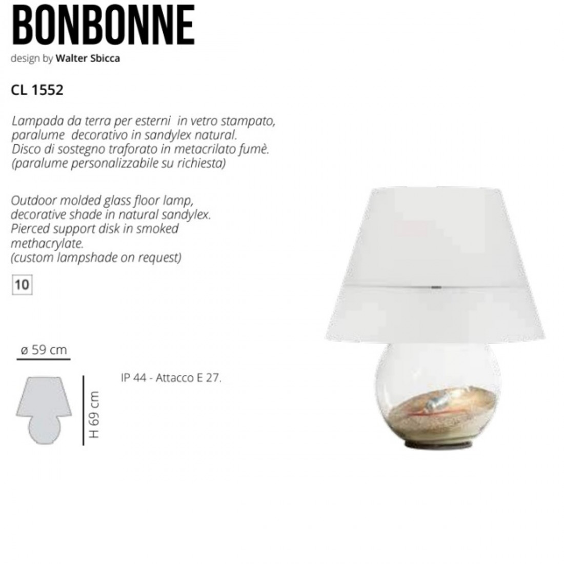 Moderne Lampe EMPORIUM BONBONNE CL1552 10 E27 LED