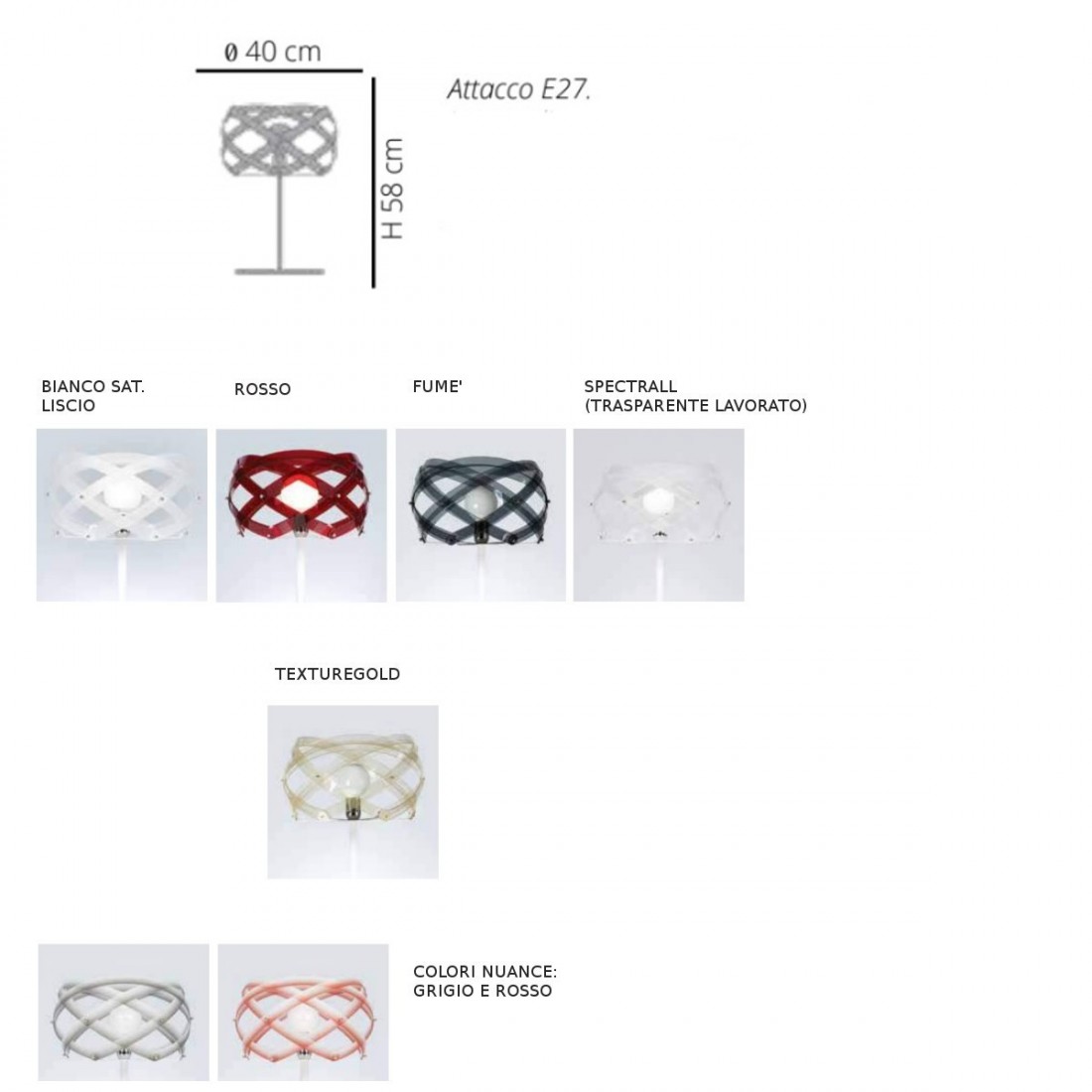 Lampe moderne EMPORIUM NUCLEA E27 LED, méthacrylate