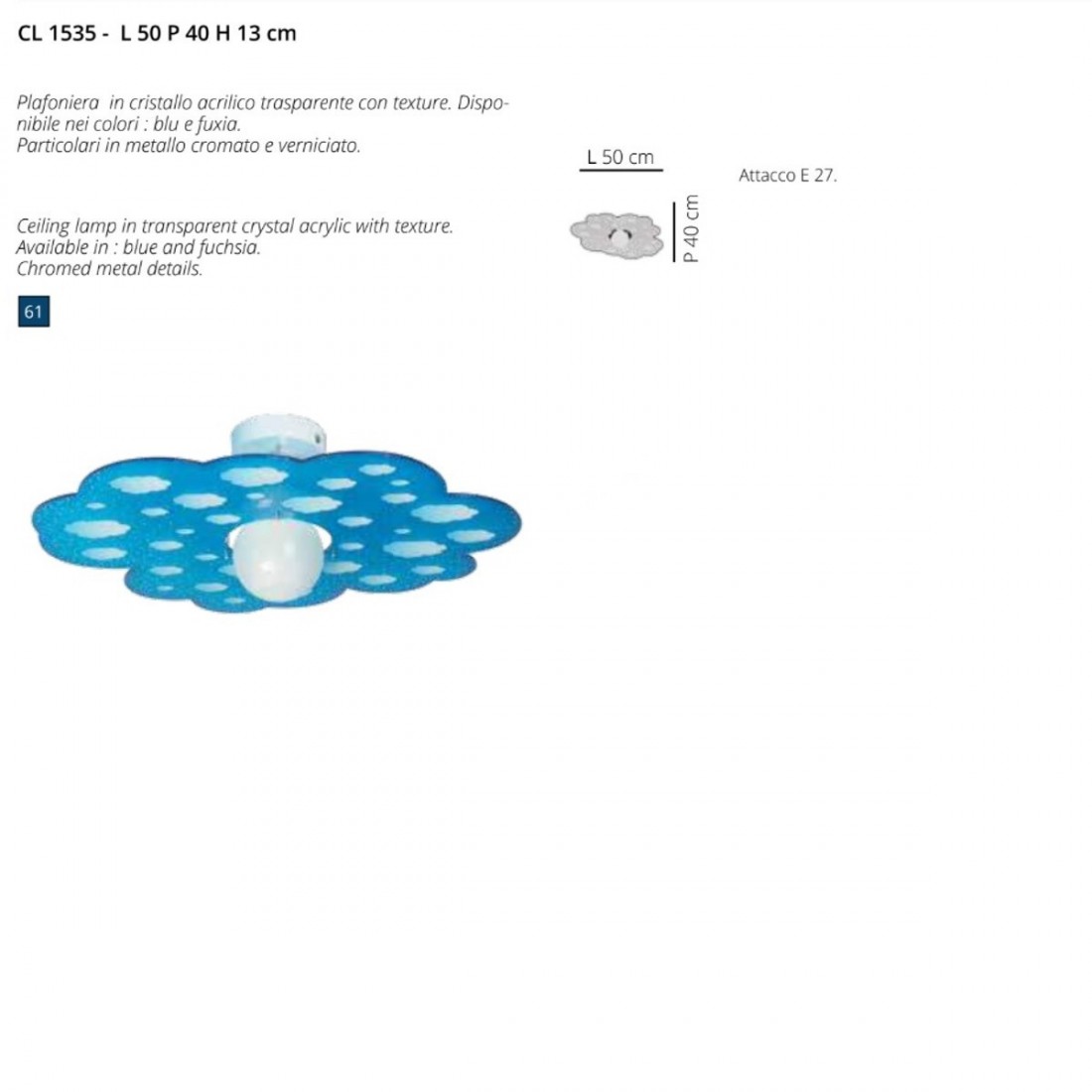 Plafonnier moderne EMPORIUM CLOUD CL1535 61 E27 LED