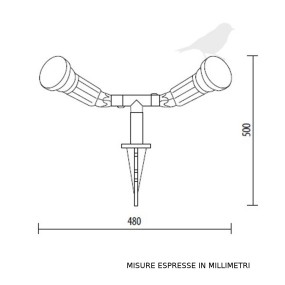 Lámpara Spike Lampadari Bartalini PAR 38 2 P BLK DB.0034