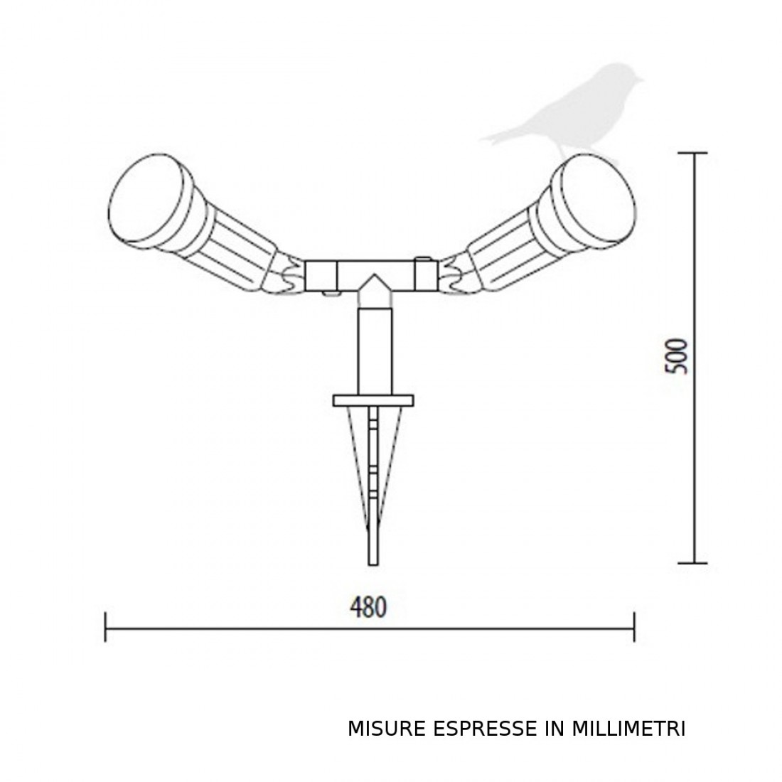 Lámpara Spike Lampadari Bartalini PAR 38 2 P BLK DB.0034