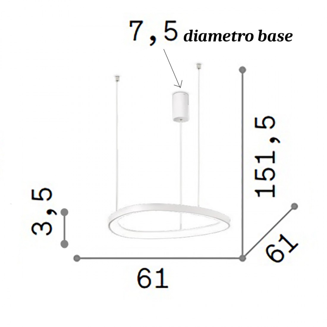 Ideal Lux GEMINI SP D61 48W 4950Lm lámpara led