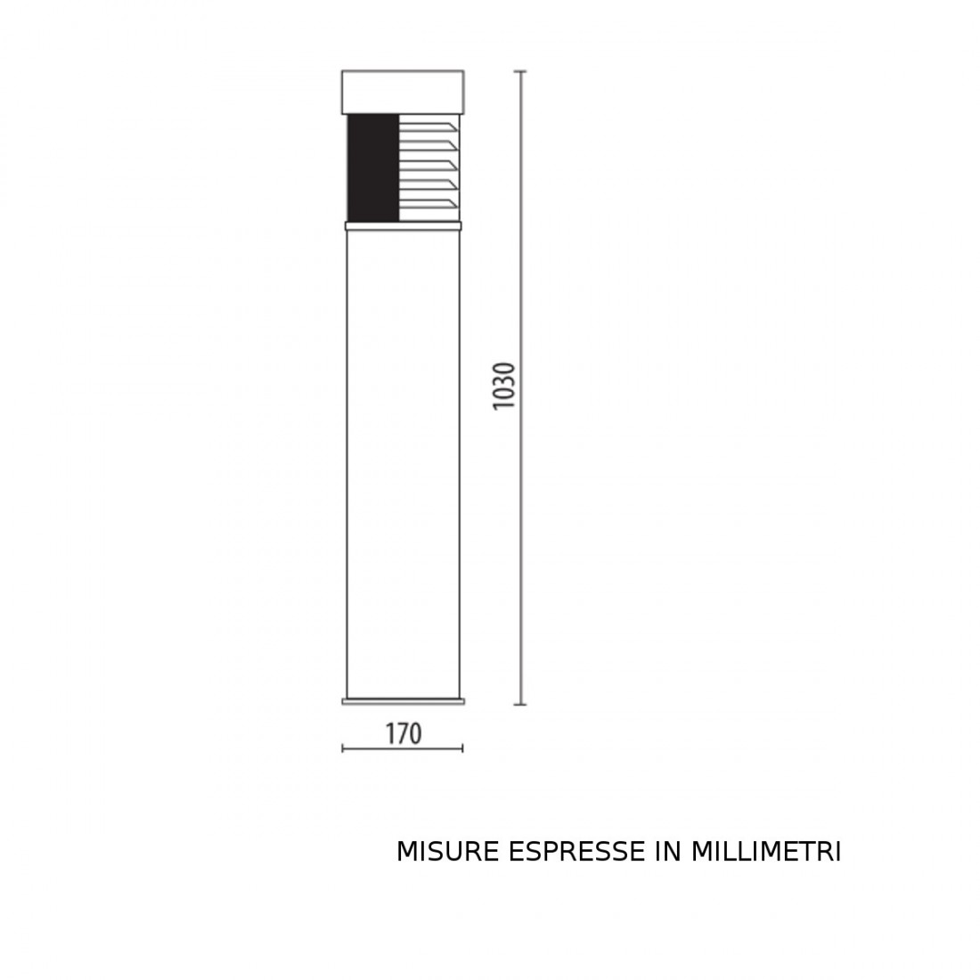 Moderne Lampadari Bartalini BOLLARD 105 HALF E27 LED