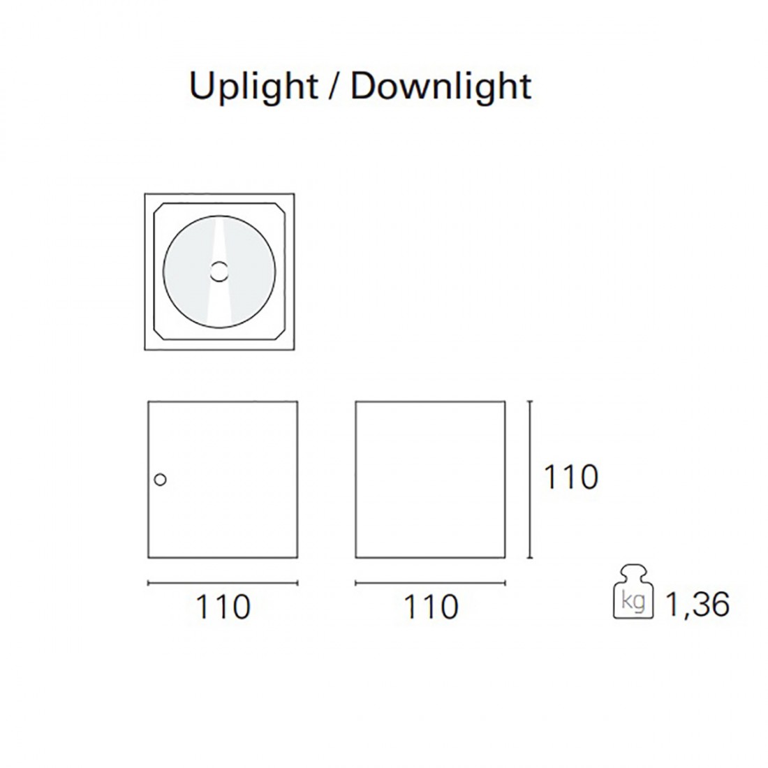 Aplique para exterior Pan International BOXER LED UP-DOWN