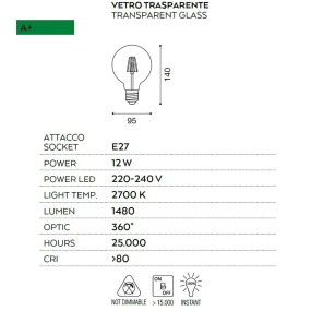 Ampoule Gea Led GLA255C E27 12W LED 1480LM 2700°K 360°