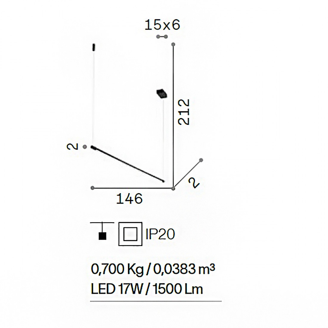 Lámpara led Ideal Lux YOKO SP 258898 258928