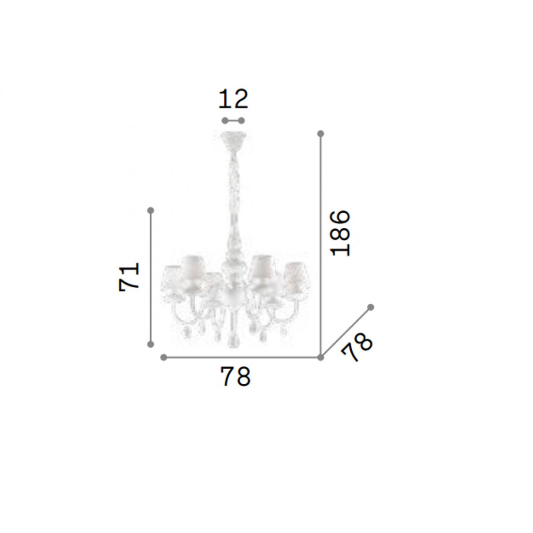 Ideal Lux moderner Kronleuchter BLANCHE SP6 035581 111872 E14 LED