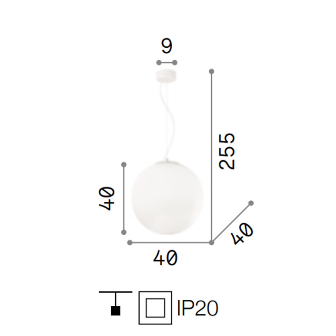 Ideal Lux Pendelleuchte MAPA WHITE SP1