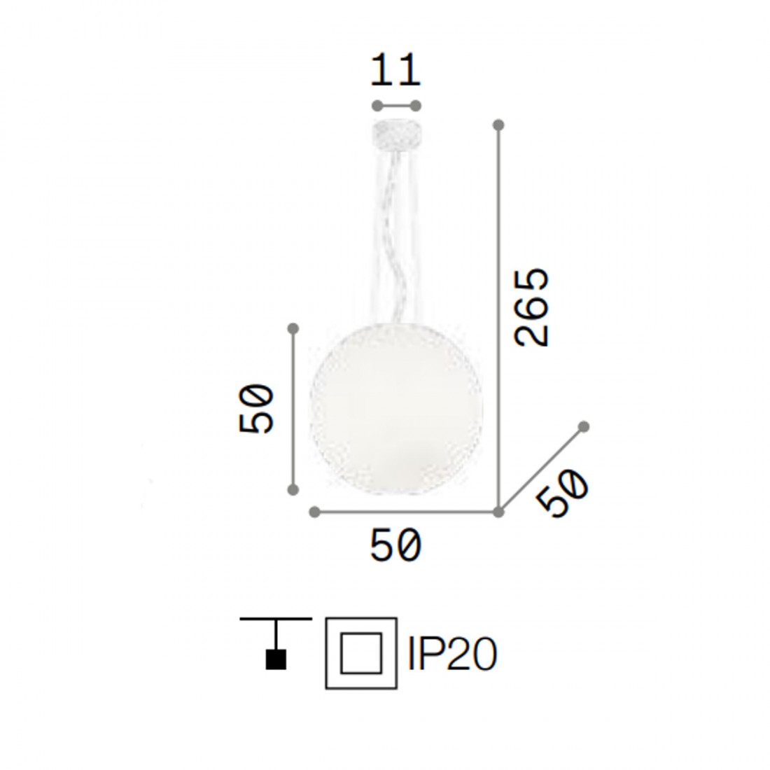 Ideal Lux MAPA BLANC SP1 032122 E27 LED