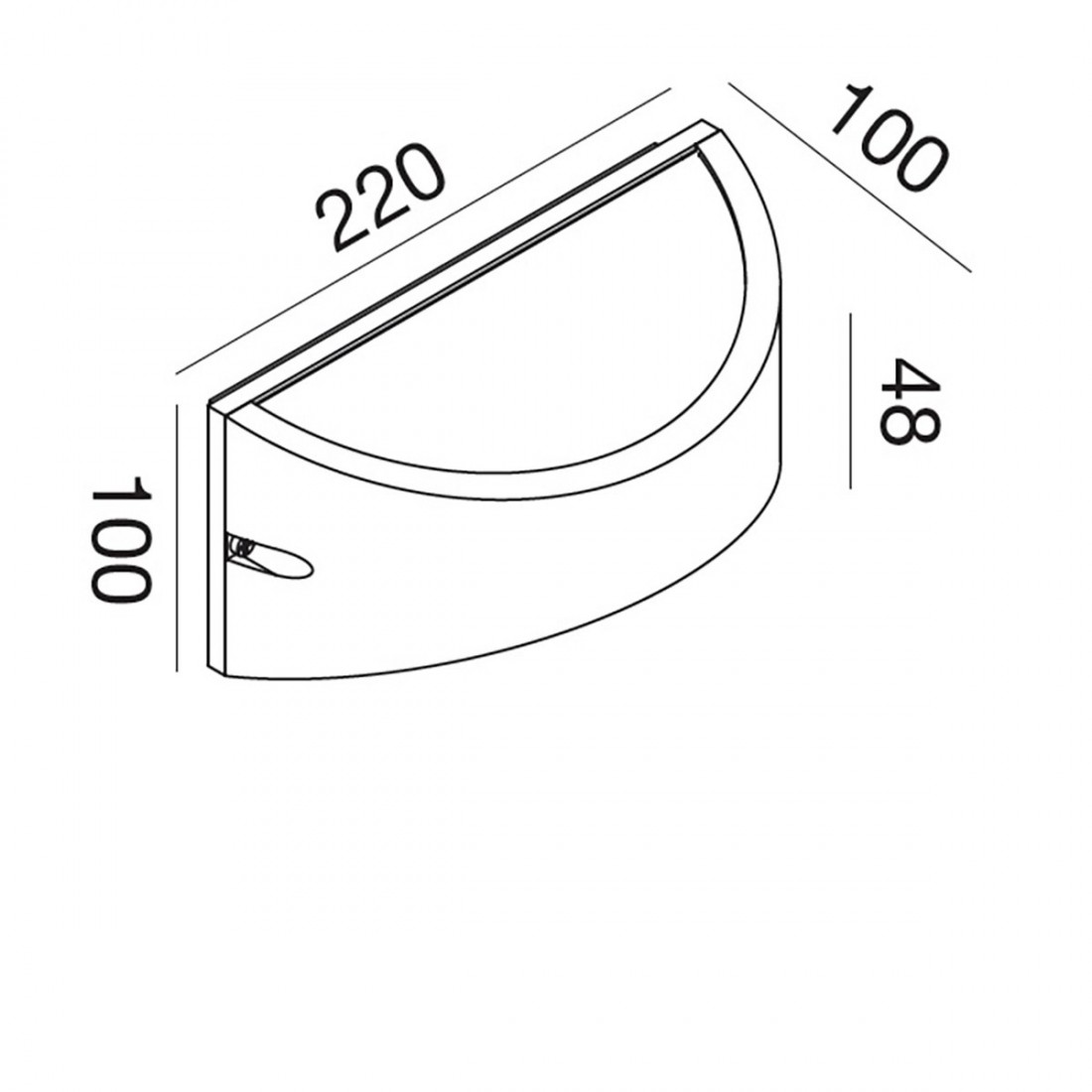 Applique sottopensile shau gea led linkabile interruttore