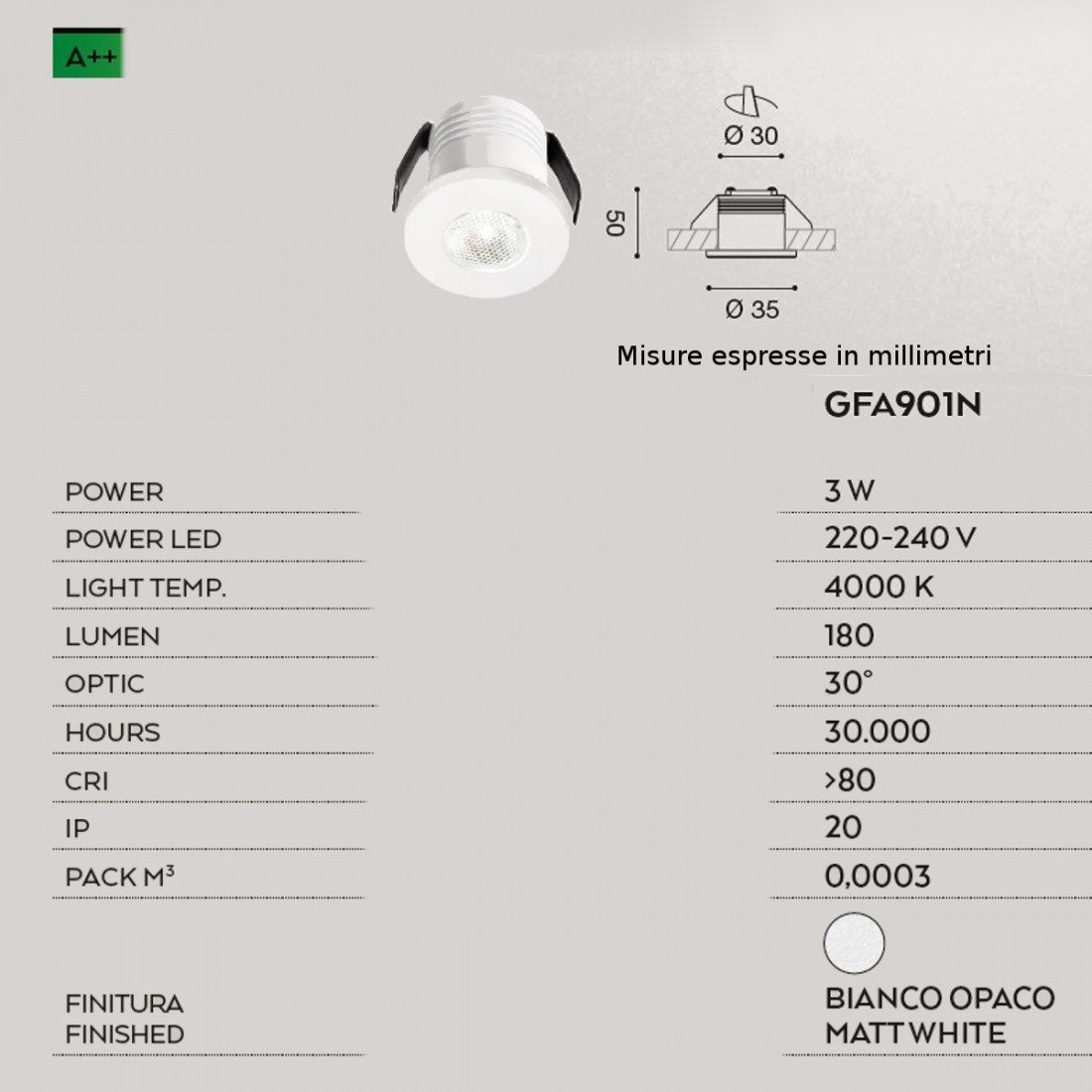 Einbaustrahler aus Aluminium Gea Led GLAM GFA901N LED