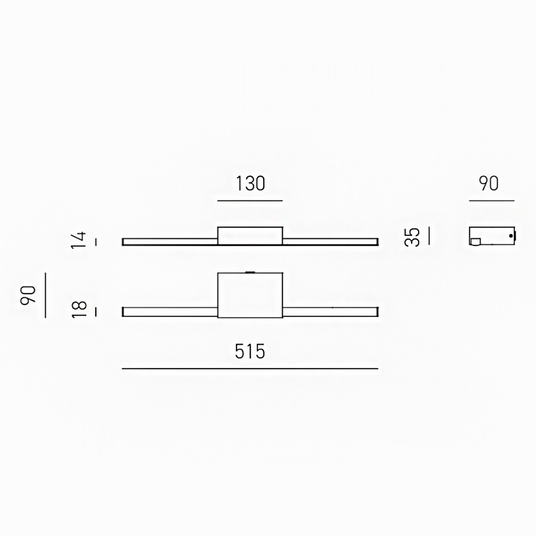 Applique specchio quadro Gea Luce ONE GAP490C