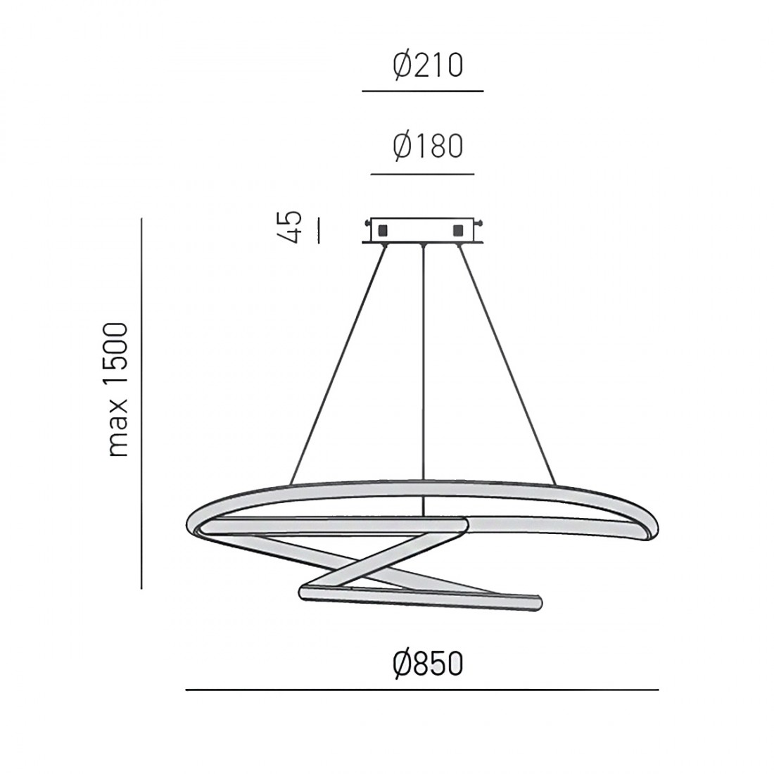 Lámpara led moderna de aluminio Gea Luce DIVA SS T