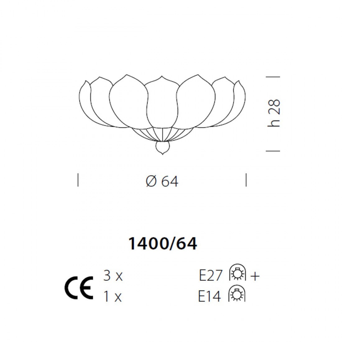 Plafoniera LOREDAN 1400 64 Sylcom