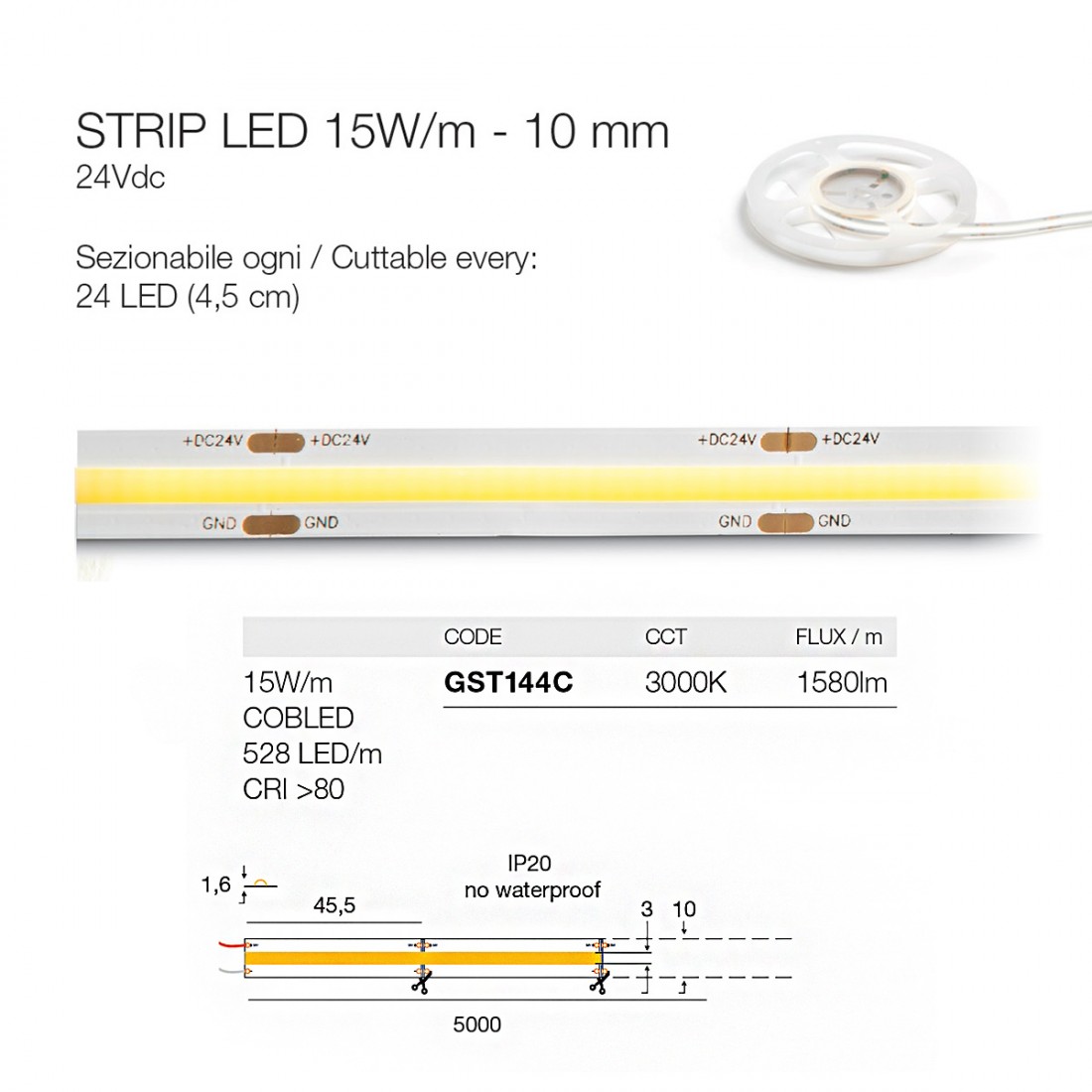 Strip Led interno dimmerabile Gea Led GST144C