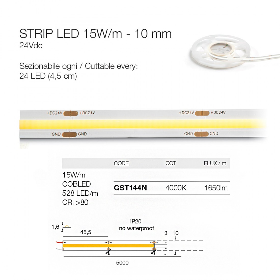 Striscia LED Neon 1 Metro - Illuminazione Flessibile con Adattatore  Batteria AA