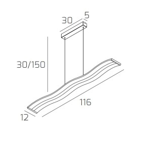 Araña LED regulable Top Light Double Wave 1178S CTT