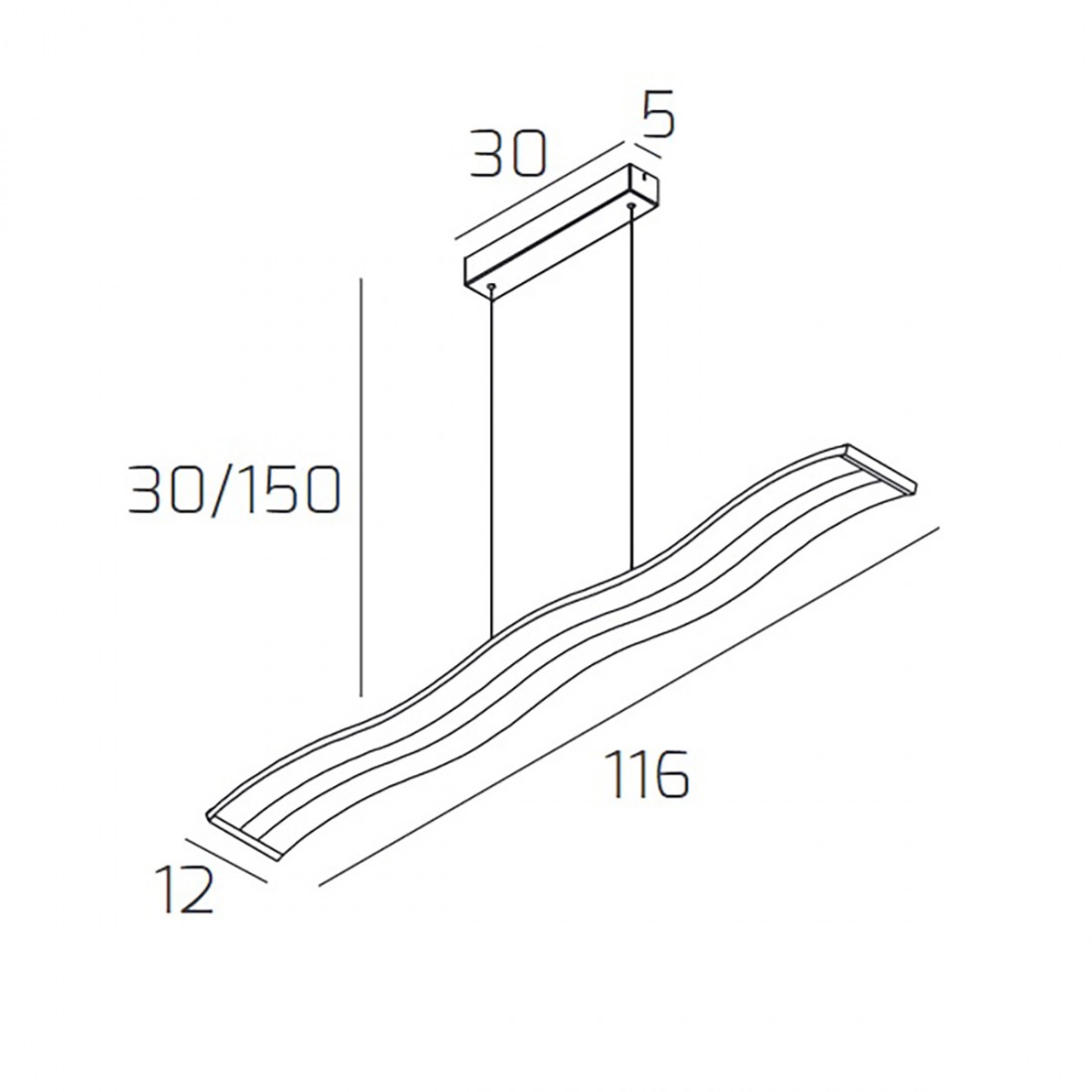 Top Light Double Wave 1178S CTT lustre led dimmable