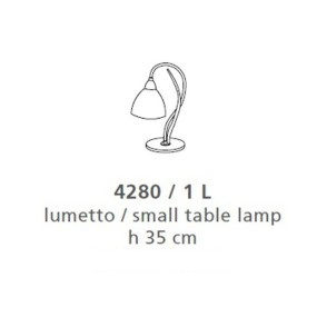 Sobremesa clásica LAM 4280 1L E14 LED en metal y cristal