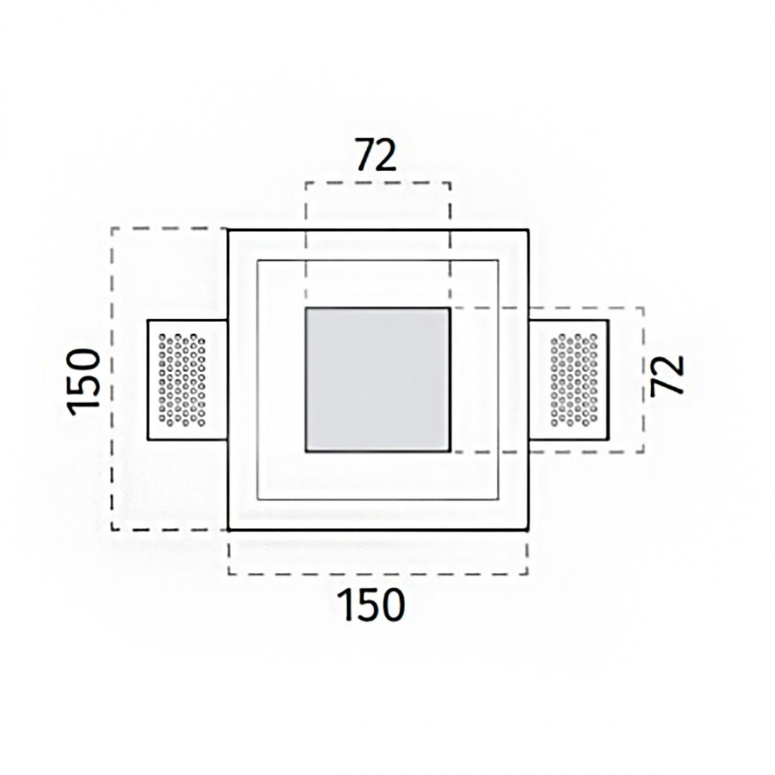 Belfiore 9010 OVOLO BIG 8936B 4014 Plafonnier LED encastrable en plâtre