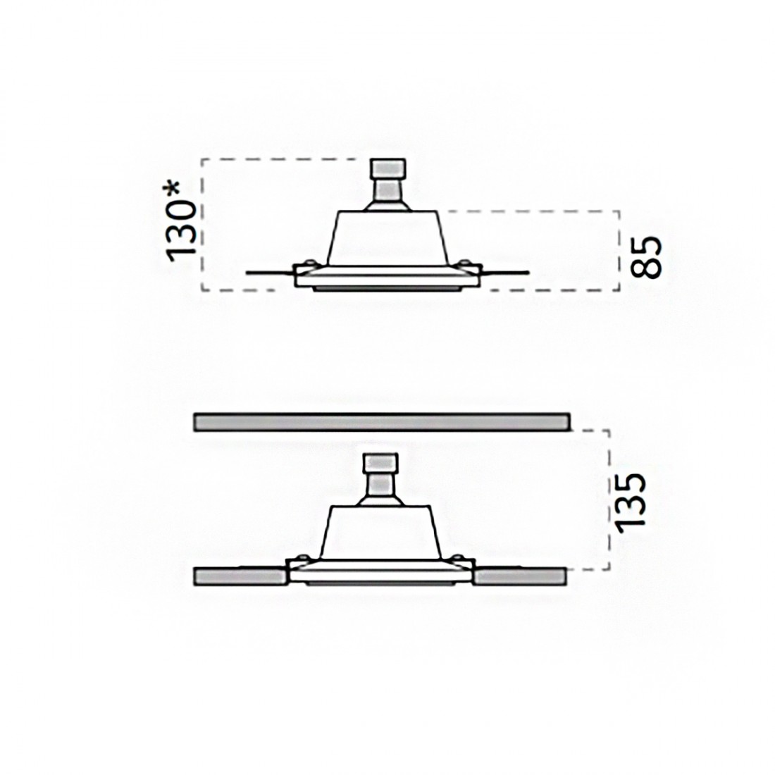 Belfiore 9010 OVOLO BIG 8936B 4014 Plafonnier LED encastrable en plâtre